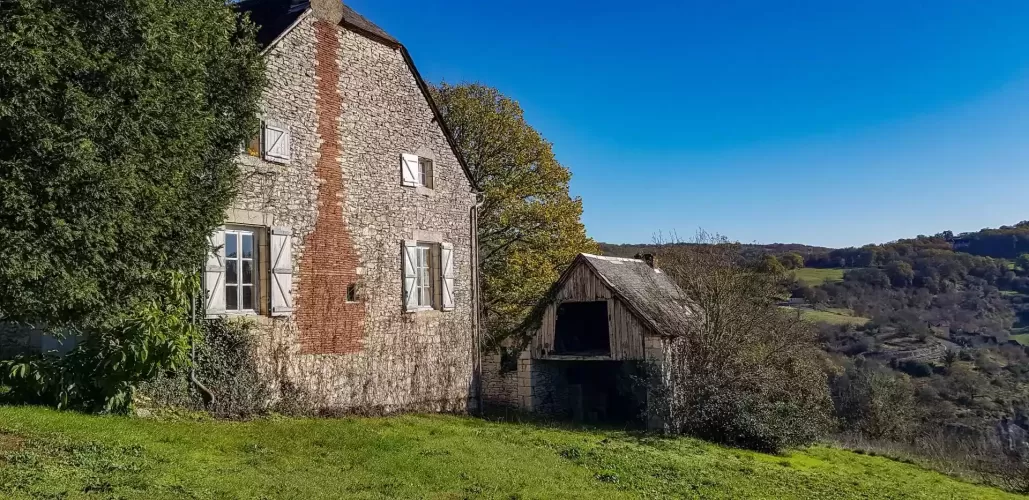 traditional, stone farmhouse, barn,  Lacave, France, Rural Property