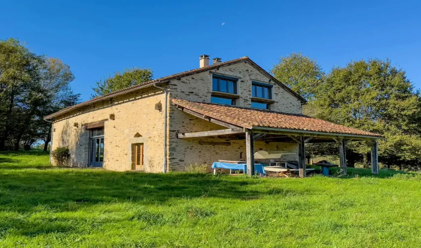 barn conversion, Dordogne property, Perigord Vert, property with land, river frontage, French countryside home, renovated barn, rural property France, peaceful location, not overlooked, meadows and woodland, Thiviers property, move to France, spacious home, detached barn
