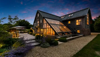 Woolbury, Stockbridge, contemporary country home, equestrian property, house with land, luxury rural property, modern country house, Hampshire, property with paddocks, equestrian facilities, manège, stables, family home, country living, rural retreat, Winchester, Salisbury, River Test, Haddow Partnership, architect designed home, property with annexe, property with views, landscaped gardens, country estate, property with acreage, UK rural property, high end property, property for sale Hampshire